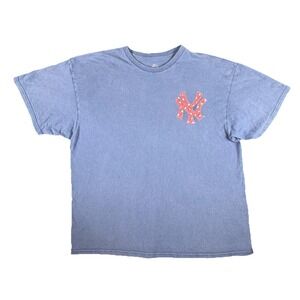 New York Yankees Shirt Mens 2XL Blue MLB Baseball Majestic Jeter 2 Stars Tee